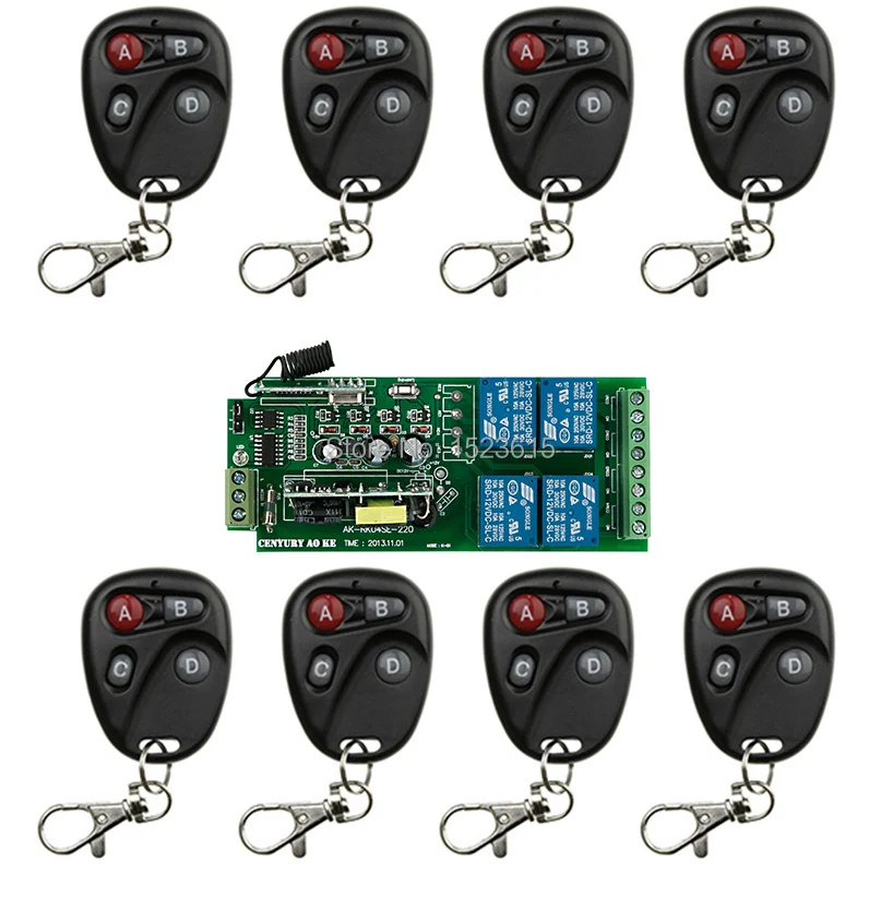 85v250V 4CH RF Wireless Remote Control Relay Switch Security System