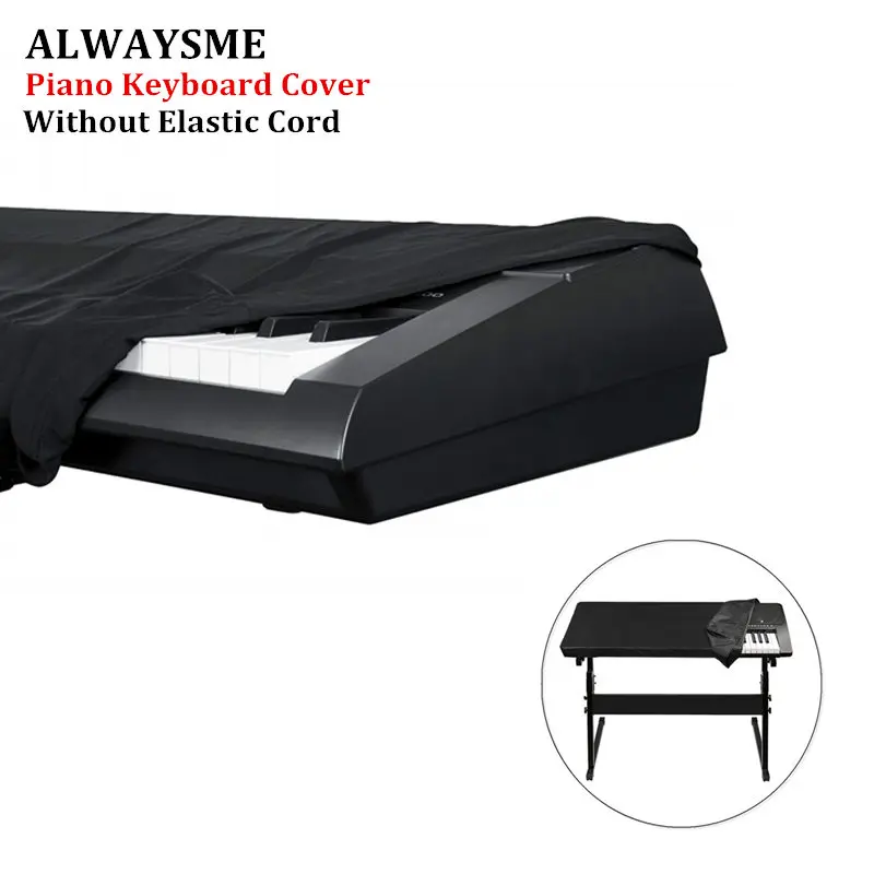 

ALWAYSME Universal Piano Keyboard Cover For 88 Keys For 61 Keys Waterproof And Anti-Dust Keep It Free From Dust and Dirt Black