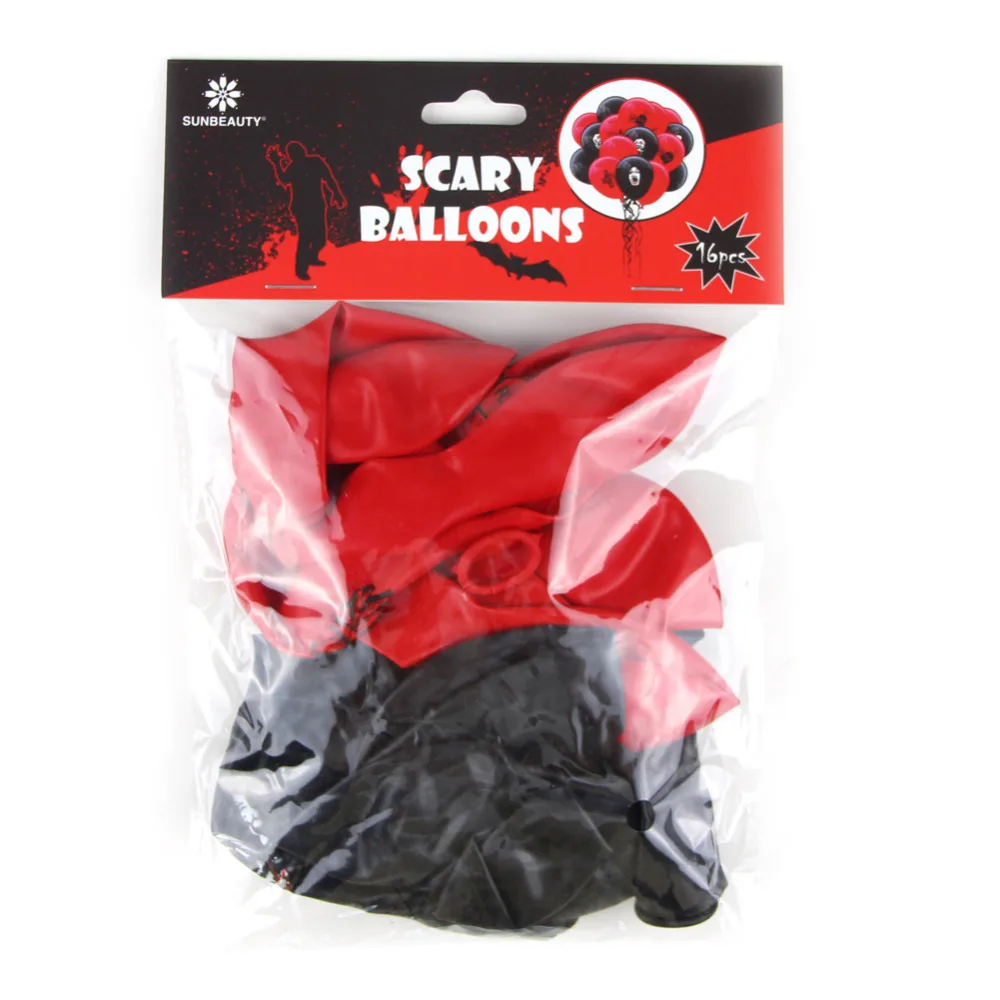 16 шт(красный, черный) жуткие украшения для Хэллоуина вечерние воздушные шары из латекса трюк или угощение зомби вечерние принадлежности
