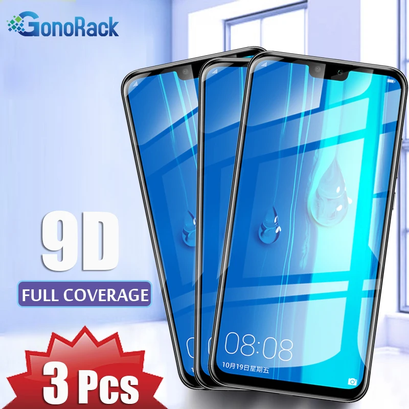 Защитное стекло для экрана 3 шт./лот 9D honor 20i 20 10i 10 9 8 8A S 8X Max Lite | Мобильные телефоны и