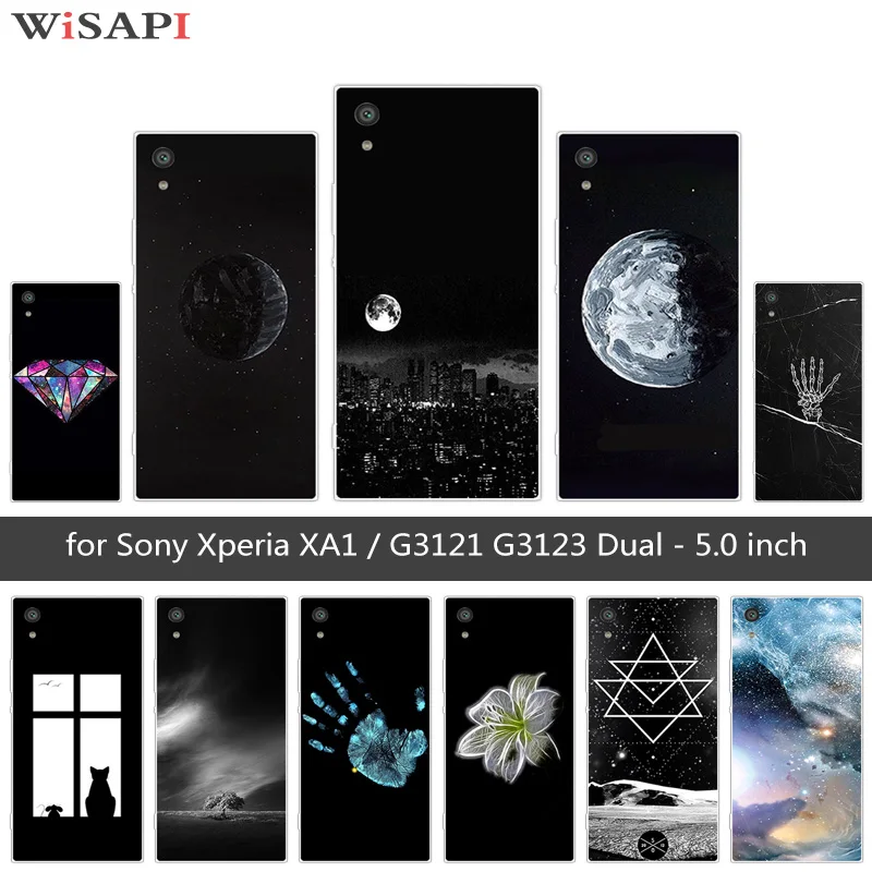 

Soft Silicone for Sony Xperia XA1 Phone Cases Transparent TPU 5.0 inch for Sony Xperia XA 1 Moon Back Cover Sony XA1 Coque