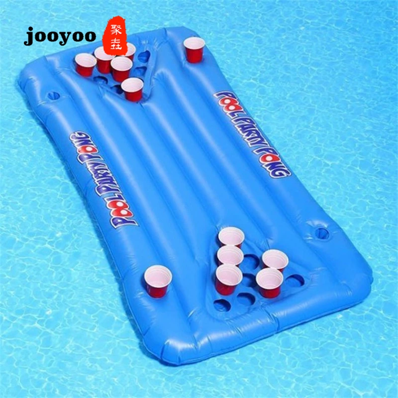 

Pvc Inflatable Floating Row Game Floating Row Cup Hole Water Lounger Table Tennis Game High Quality Water Slipper jooyoo