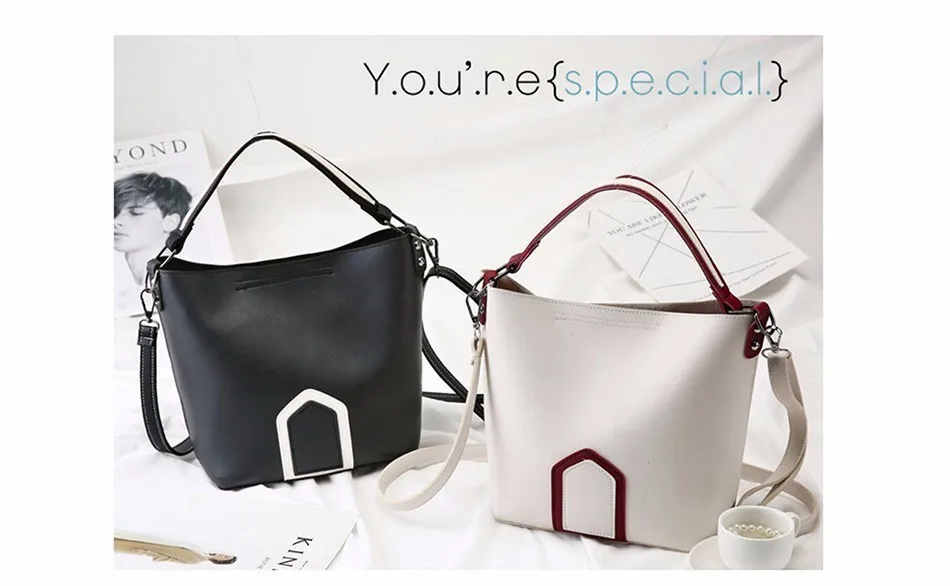 Herald Fashion Top-Handle bags For Women Bucket handbag Soft Leather Lady Shoulder Bag Large Capacity Female Totes Shopper Bag