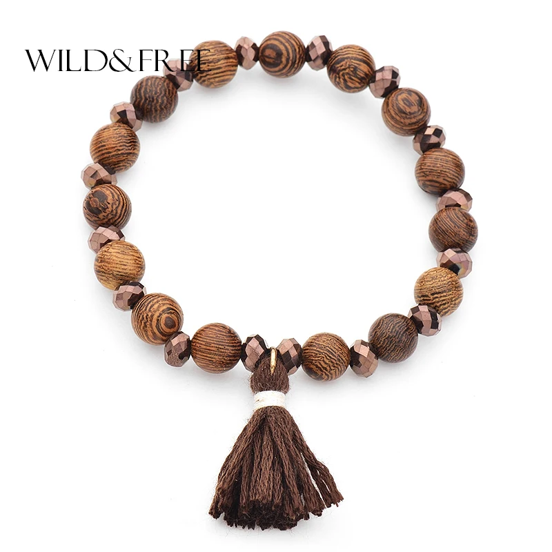WILD &amp FREE бусины из натурального дерева украшения браслеты ювелирные изделия