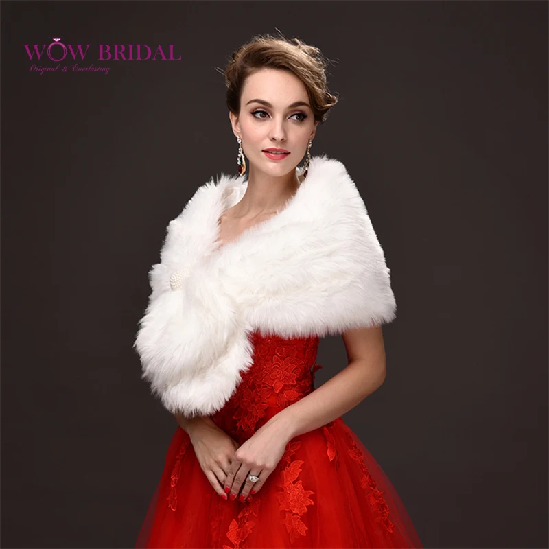 Wowbridal изящная белая свадебная куртка submission искусственный мех Кристалл Бисером Крест-Крест шаль свадебное пальто аксессуары