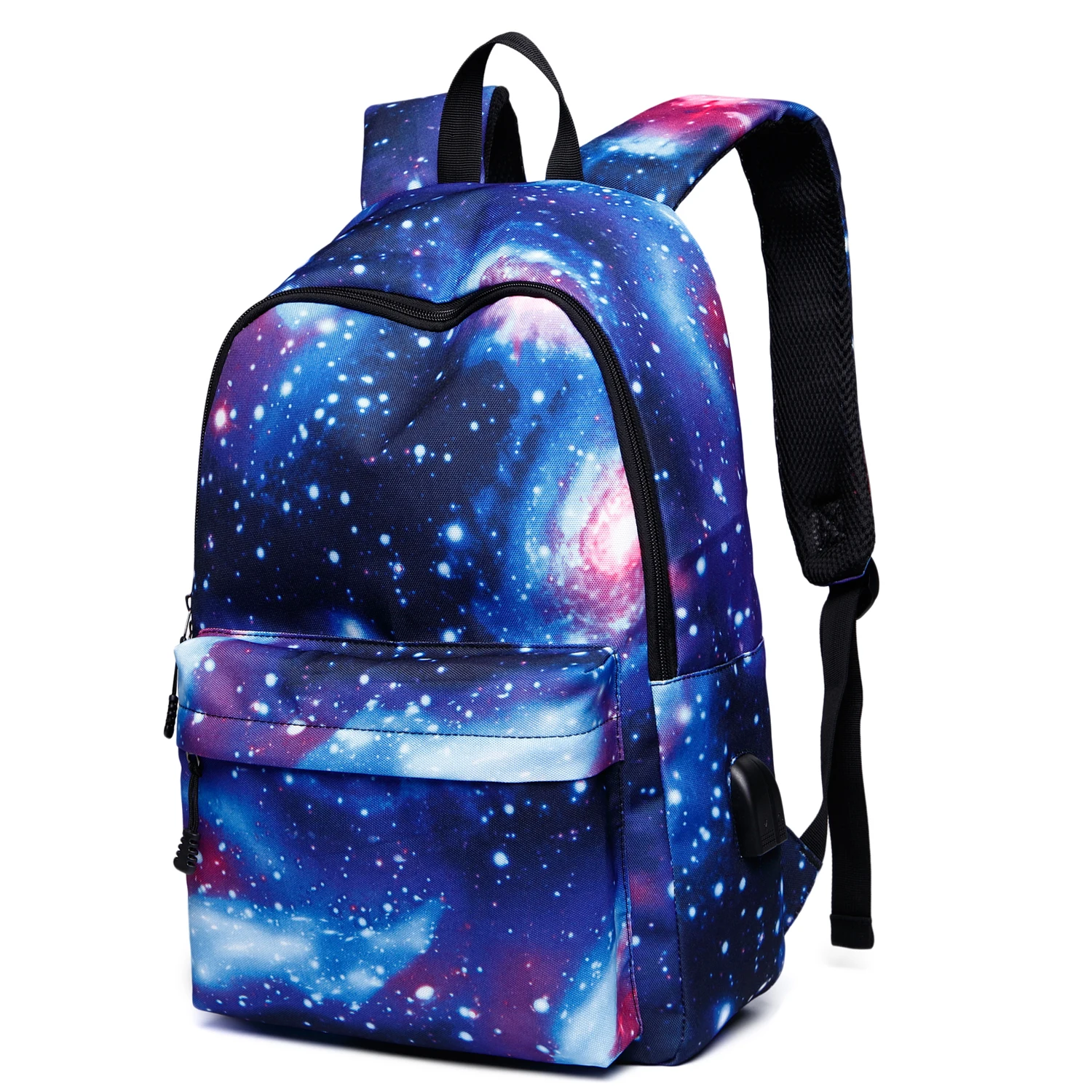 Повседневные школьные сумки, рюкзак с принтом Галактики, космоса, звезд для подростков, девочек, мальчиков, школьные сумки, USB зарядное устройство, походная дорожная сумка для книг