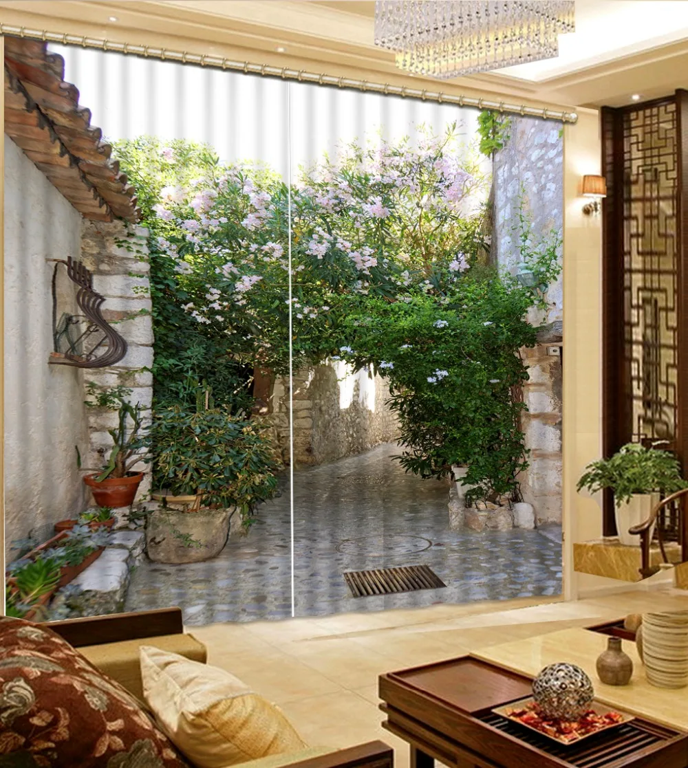 

New style Customized 3D curtains Factory diret sale scenery 3D Window Curtains For Bedding room