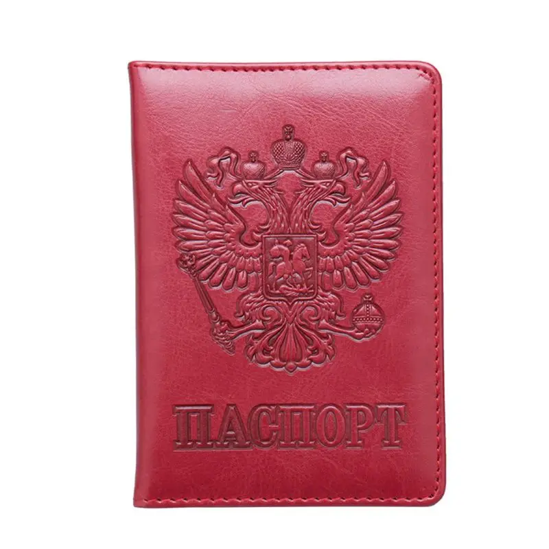 

New PU Leather Russian Travel Passport Holder Leather Credit Card Case Cover Organizer Protector