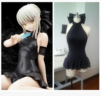 

Anime fate zero night saber lolita punk kawaii miku bathing suit swimwear customized costume