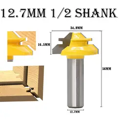 Малый размеры 45 градусов деревянный замок, фреза инструмент мм 12,7 мм деревообработка фрезы 1/2 хвостовик шип древесины резак 080705