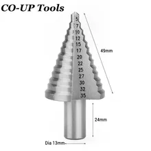1 шт. 5-35 мм ступенчатое сверло по металлу высокоскоростная стальная резьба по дереву установка HSS 4241 промышленное сверло