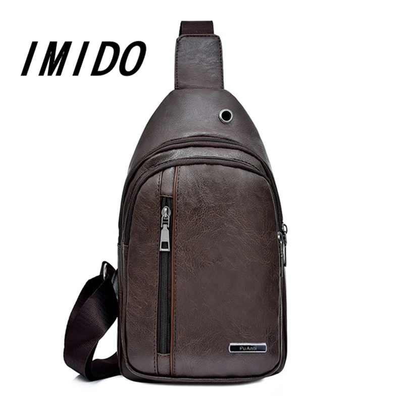 

IMIDO 2019 Summer New Men's Chest Shoulder Diagonal Package Personality College Style Business Office Travel Camping Fashion