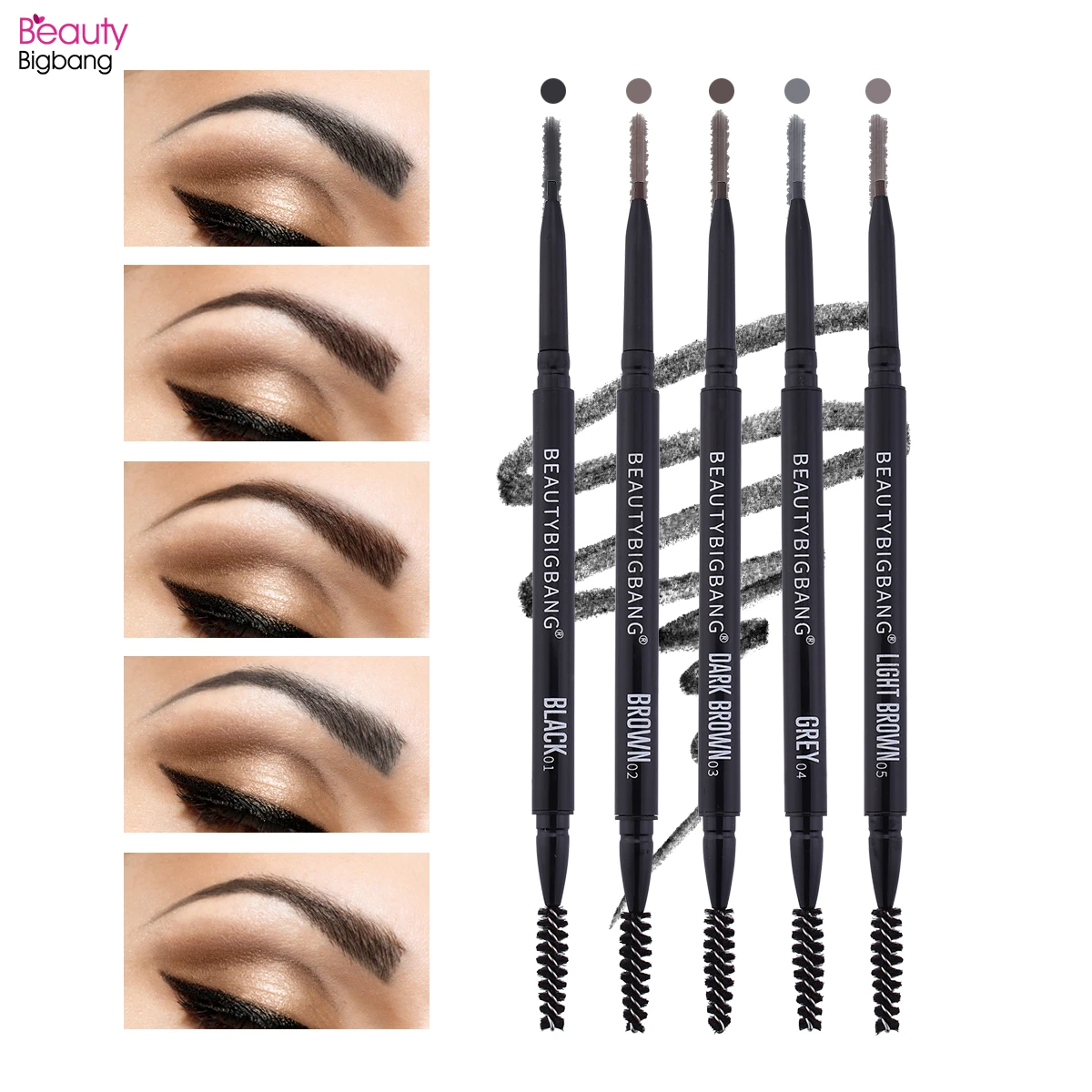 Долговечный Водостойкий тинт для бровей BEAUTYBIGBANG супертонкий двухсторонний