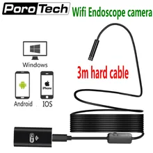 Wi-fi Endoscópio 8mm 720 P HD Wifi Câmera 3 m de fio rígido Iphone Endoscópio Câmera À Prova D’ Água Android iOS Câmera Boroscópio com 8 LEDS