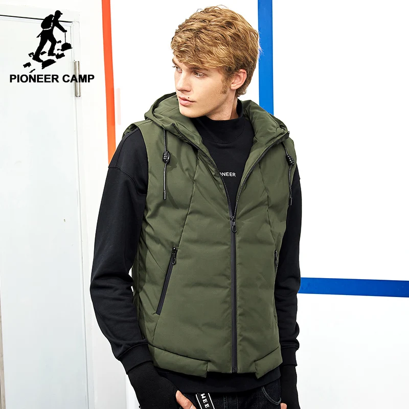 Мужской жилет Pioneer Camp однотонный хлопковый без рукавов на осень и зиму армейский