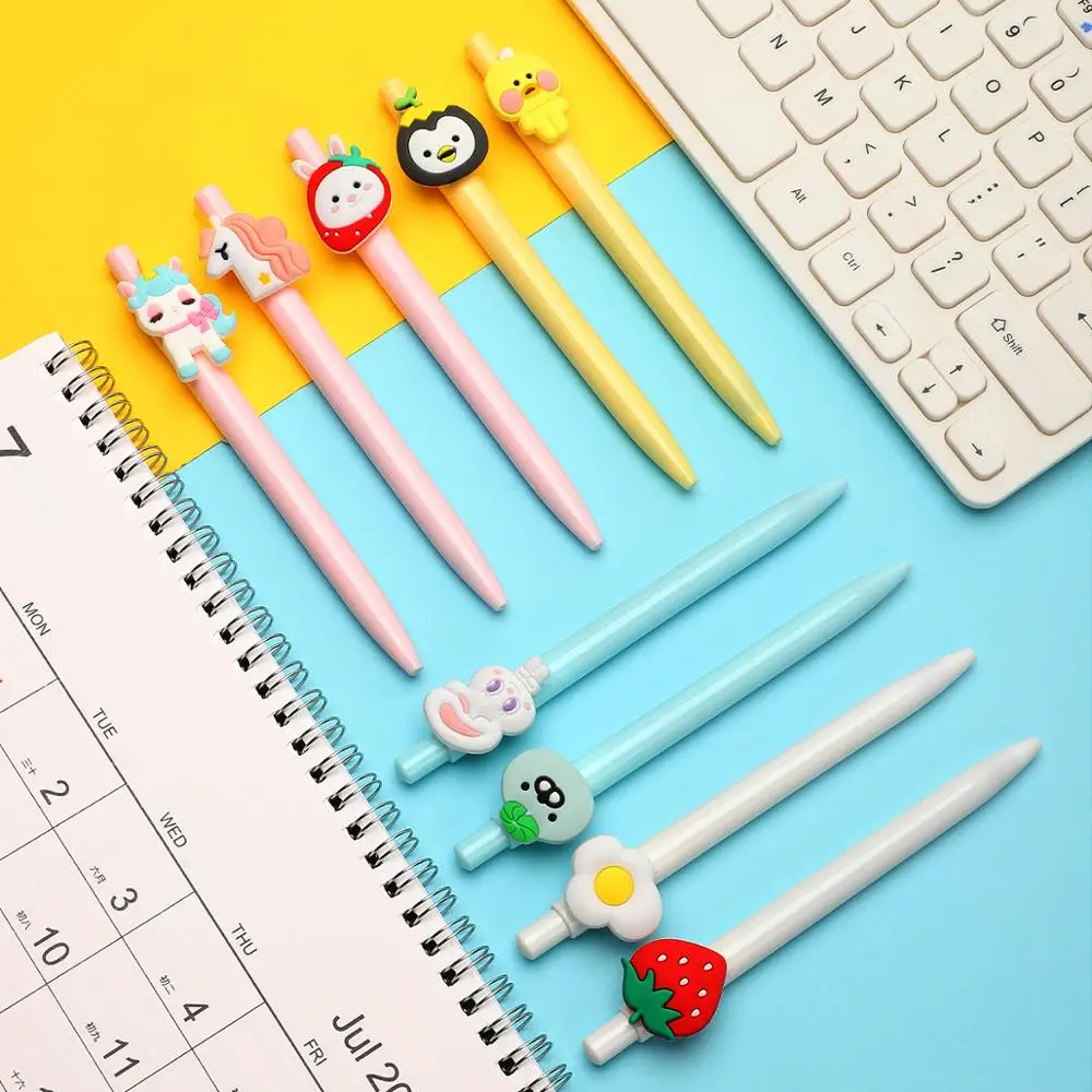 

1 Pcs Cute Cartoon Kawaii Animal unicorn 0.5mm Gel Pen Student Plastic Writing Pens Escolar Papelaria Office Stationery