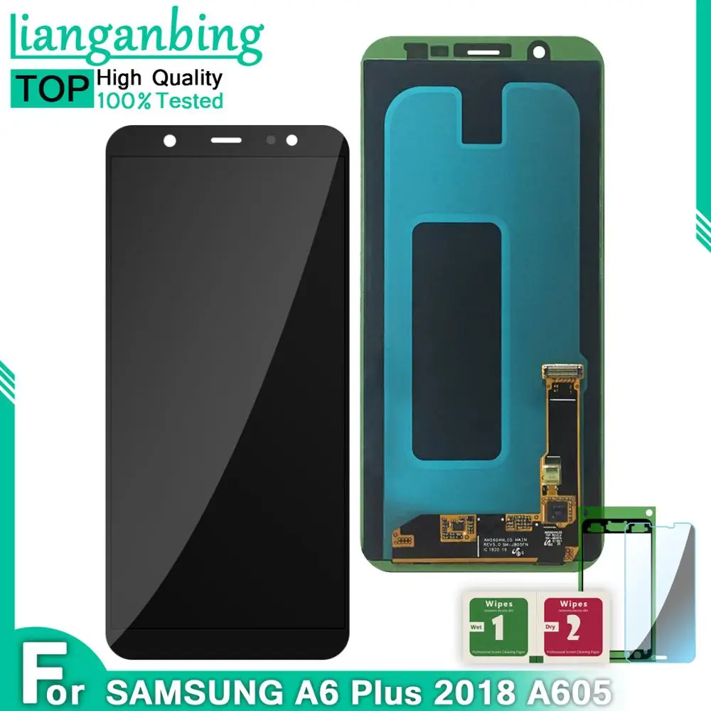

LCDS For Samsung Galaxy A6 plus 2018 A605F A605FN SM-A605FN/ds A605G/ds A605GN/ds A605K AMOLED LCD Display Touch Screen Assembly