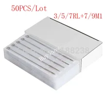 50 шт Смешанные одноразовые стерильные иглы для татуировки круглый вкладыш 3/5/7RL одиночный стек Magnum 7/9M1 для тату машины наконечники наборы