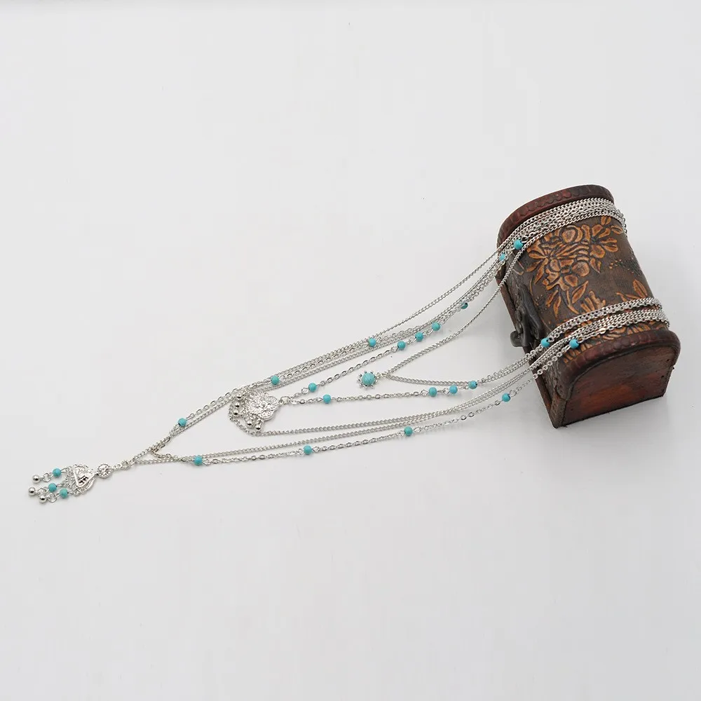 2016 Hot Sale Ethnic Bohemia Flower Necklace Women Vintage Multi Layered