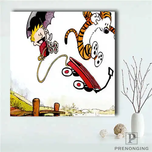 Пользовательские calvin_and_hobbes(1) плакат-папиль-де Мандала Печатный постер ткань настенное искусство для декора гостиной#19-01-15-145 - Цвет: Canvas Poster