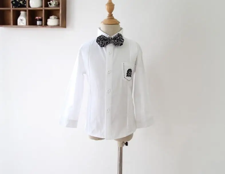 Boys Wedding Costume England Style Formal Blazer Suit Children Spring Clothing Set 4PCS