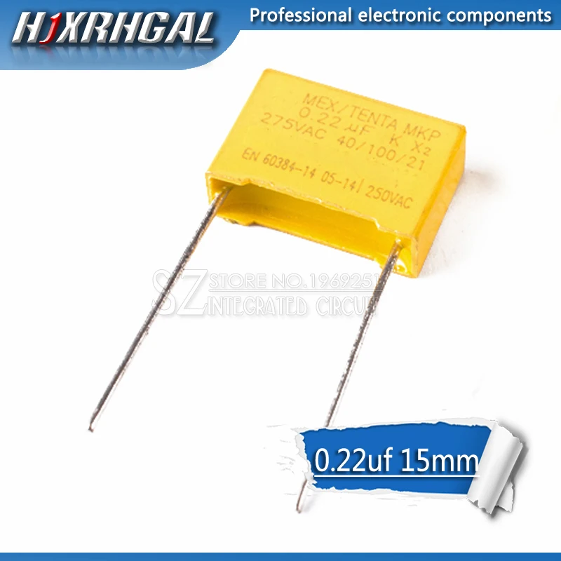 10 шт. 220nF конденсатор с алюминиевой крышкой X2 275VAC 220NF шаг 15 мм из полипропиленовой