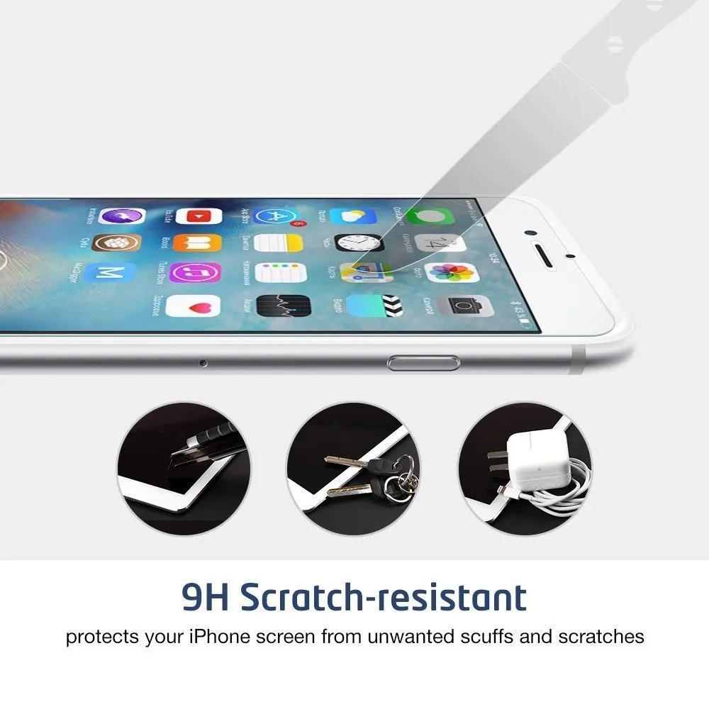 9H защитный чехол из закаленного стекла для iPhone 7 8 Plus 5 5S SE 6 6S X телефона Защитная