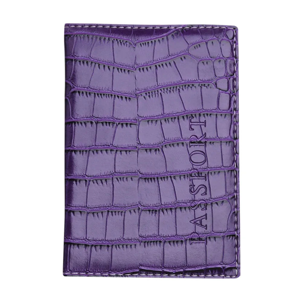 Держатель для кредитных карт для мужчин и женщин, держатель для паспорта, защитный кошелек, мягкий чехол для паспорта, кожаная визитная карточка# C3 - Цвет: Purple