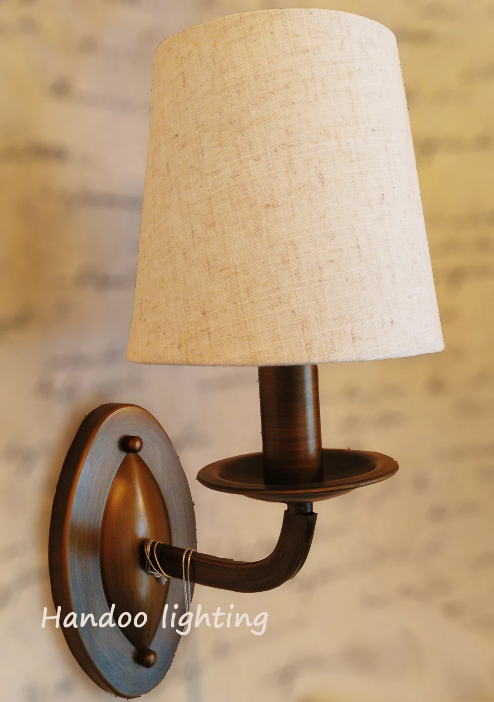 Buy Free shipping retro style wall lamp Linen