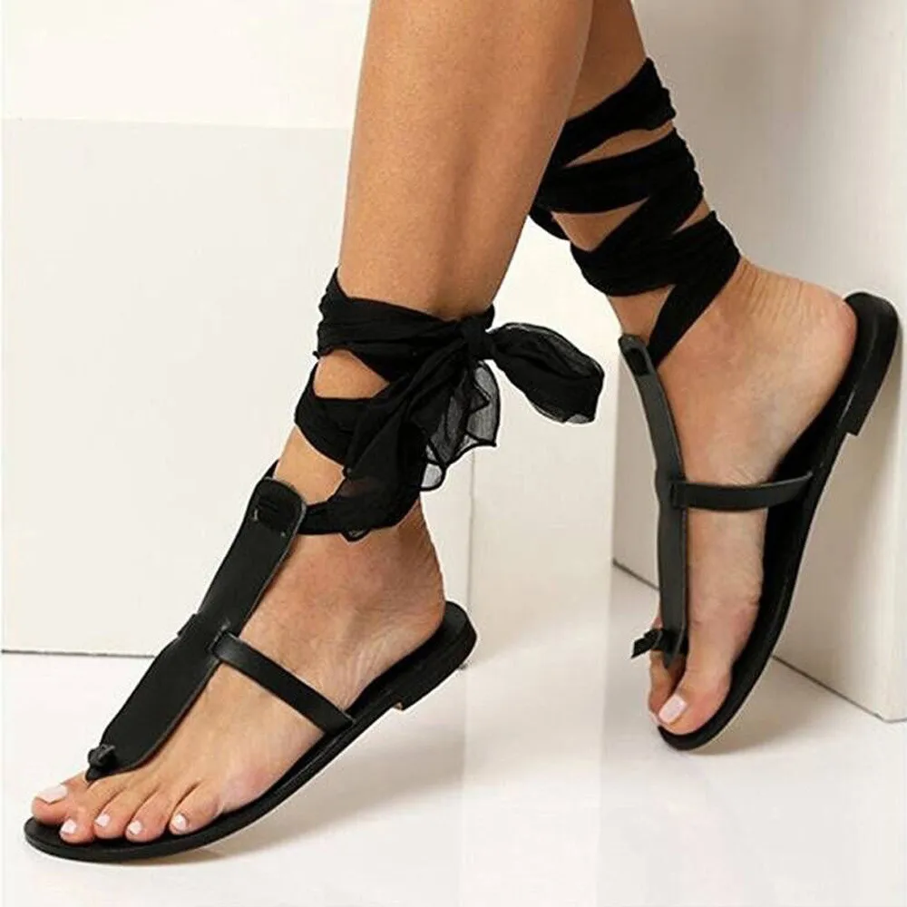 cross strap flat shoes