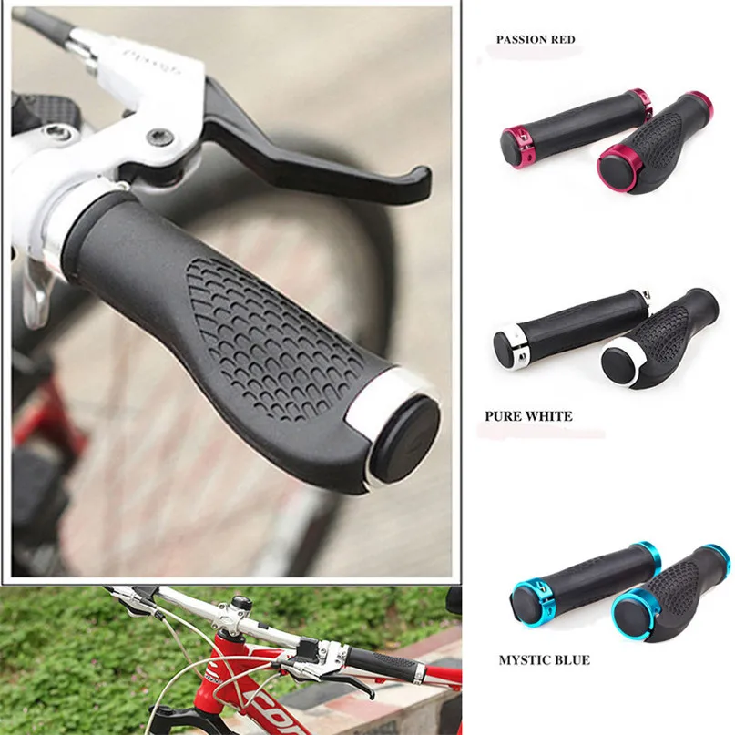 

2Pc/1pair Non-slip Bicycle grips Cover Antiskid Bike Handle Grips Ergonomic Rubber Mountain free shipping + 2Bike Spigot #2a14