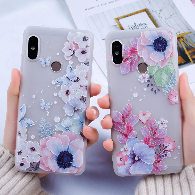 3D помощи чехол для Xiaomi Redmi Note 7 mi 9 примечание 6 телефона силиконовые ТПУ цветок 8 6X A2