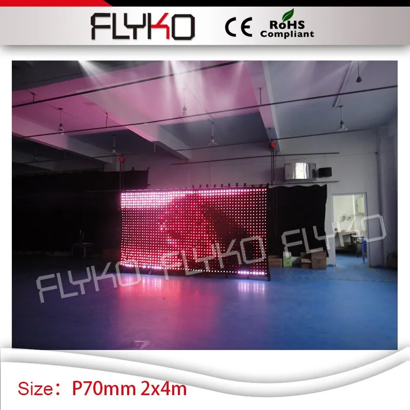

led dj light curtain 7FT*14FT hd best clear nightclub decoration video display P7 led curtain