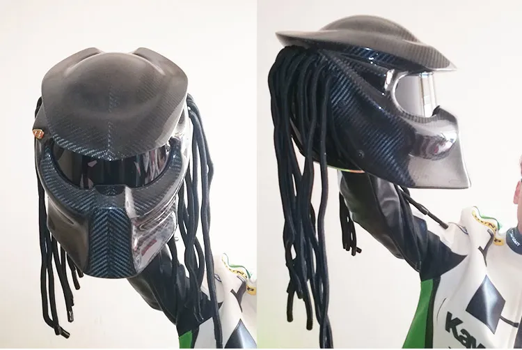 VCORCS Хищник углеродного волокна дьявол анфас мотоциклетный шлем демон ночной личности ручной работы мотоциклетный шлем точка одобрить