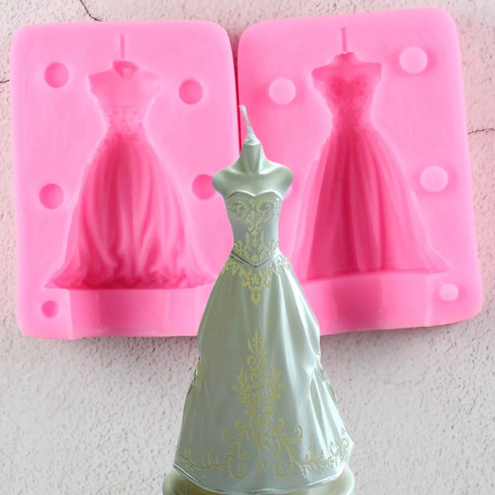 

Skirt Dress Shaped Silicone Cake Mold Kitchen Baking Mold Chocolate Silicone Mold Soap Sugar Craft Fondant Cake Tools