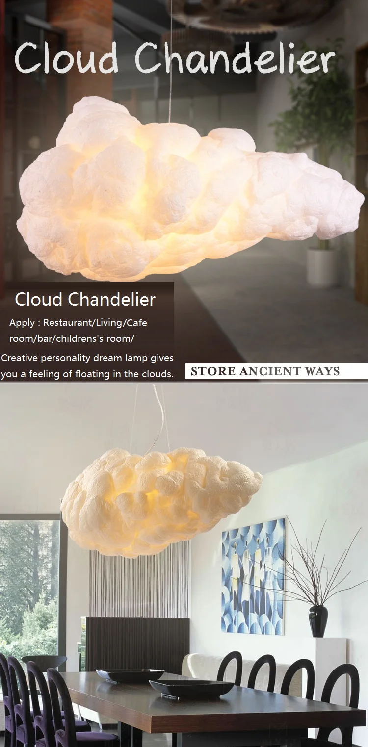 Творческая личность детская комната магазин ресторан инженерное украшение хлопок облако шелк плавающие облака люстра