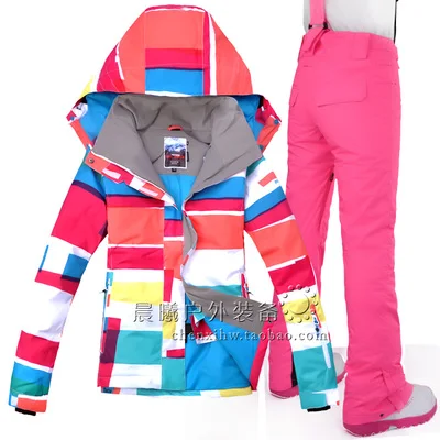 GSOU SNOW-30 градусов лыжный костюм женский водонепроницаемый дышащий Сноубординг зимние костюмы Супер Теплая Лыжная куртка+ брюки зимние комплекты Новинка