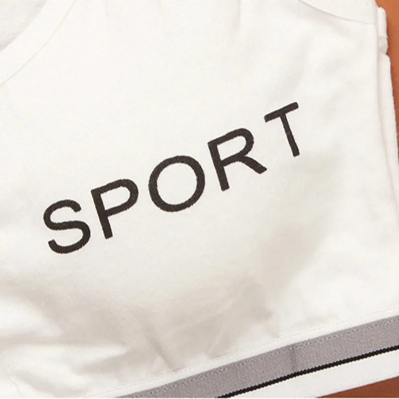 Teenageer Girls Sports Bra Gym Underwear Wireless Teenager Bra with Chest Pad Cotton Young Girls Training Bra