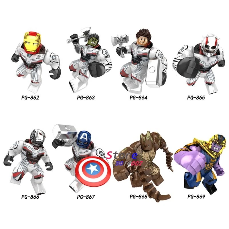

Single Marvel Avengers Endgame Big size Captain America Ant-Man Thanos War Machine Thor Hulk IronMan building blocks Toys