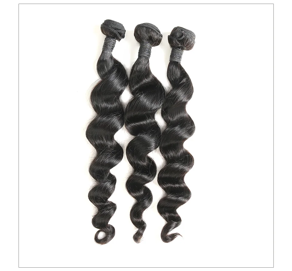 Hair Villa Brazilian Unprocessed Human Hair 3 Bundles Loose Wave Hair Weft  Natural Color Salon Longest Hair PCT 20% 8-28inch (3)