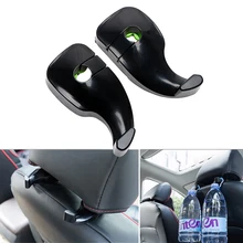2Pcs Portable Car Back Seat Headrest Hanger Organizer Auto Fastener Clips Car Hook for Purse Bag Organizer Interior Accessories