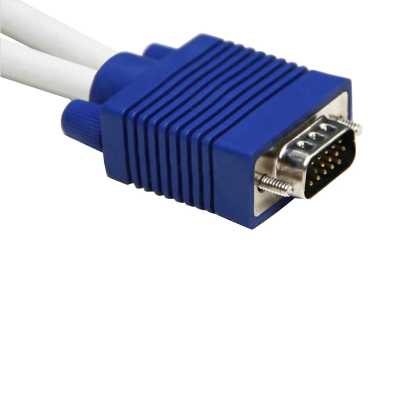 Computer to Dual 2 Monitor VGA Splitter Cable Video Y Splitter 15 Pin Two Ports VGA Male to Female 1
