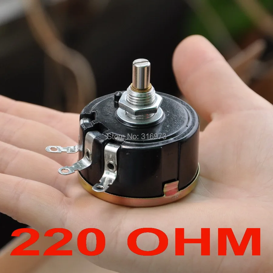 (20 pcs/lot) 220 OHM 5W Wirewound Rotary Potentiometer, WX112(050) Pots