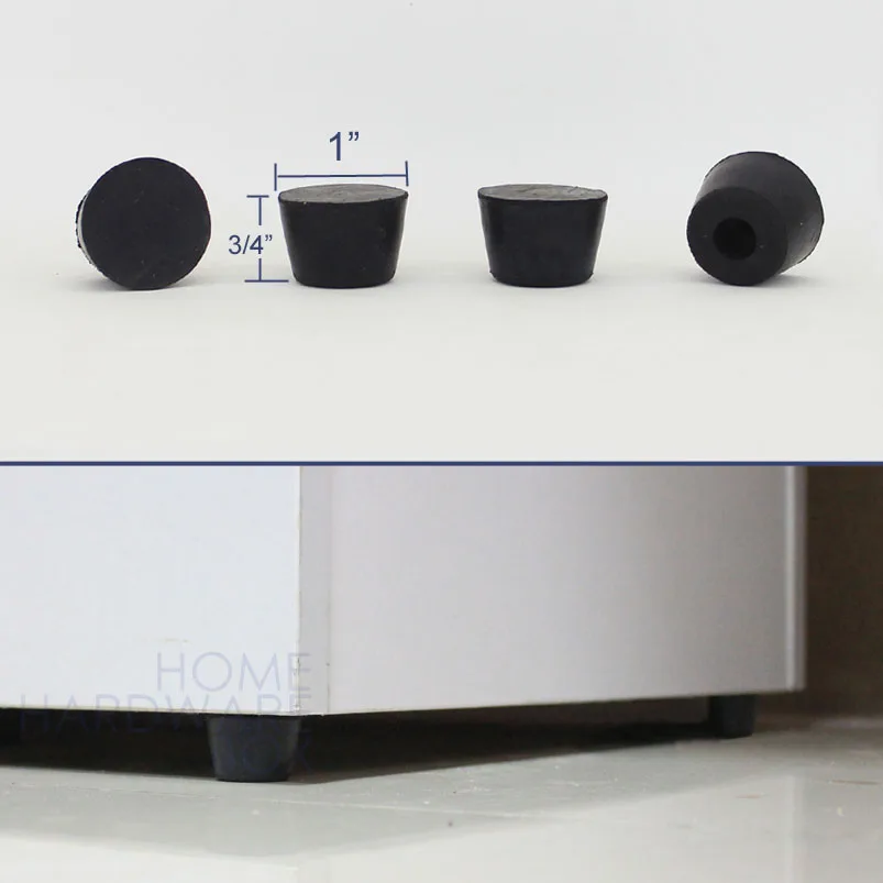 hard rubber feet round raise pad furniture leg 3/4" height