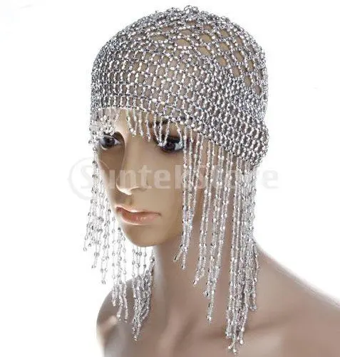Jewelry Belly Dance Costume Cap Headdress Beaded Gold Silver 