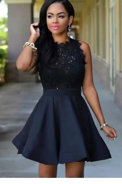 lace top skater dress