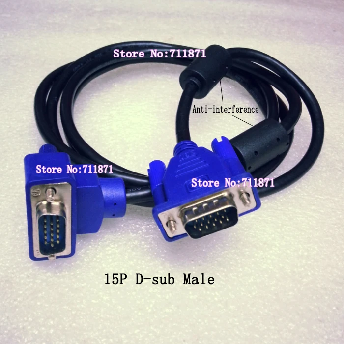 1.8M Male 90 Degree Right Angle VGA D Sub Cable Line High quality Pure