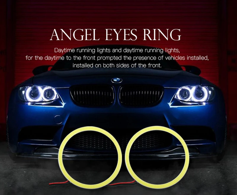  White 120mm Car Angel Eye COB Light Circle Ring Headlight Lamp Car Led Lights COB Angel Eyes Ring Lighting 12V.07