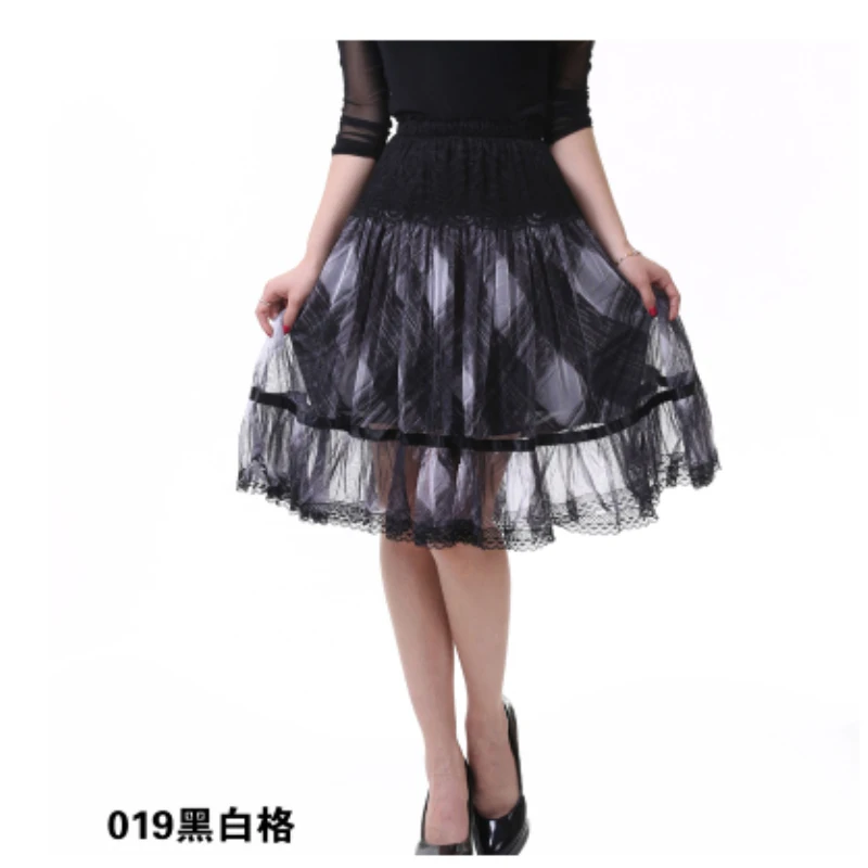 Makuluya2019, лучшие кружевные юбки, грация, модная женская юбка, большой размер, с принтом, кружевная богемная средняя юбка, красивая женская юбка L6 - Цвет: BlackWhite