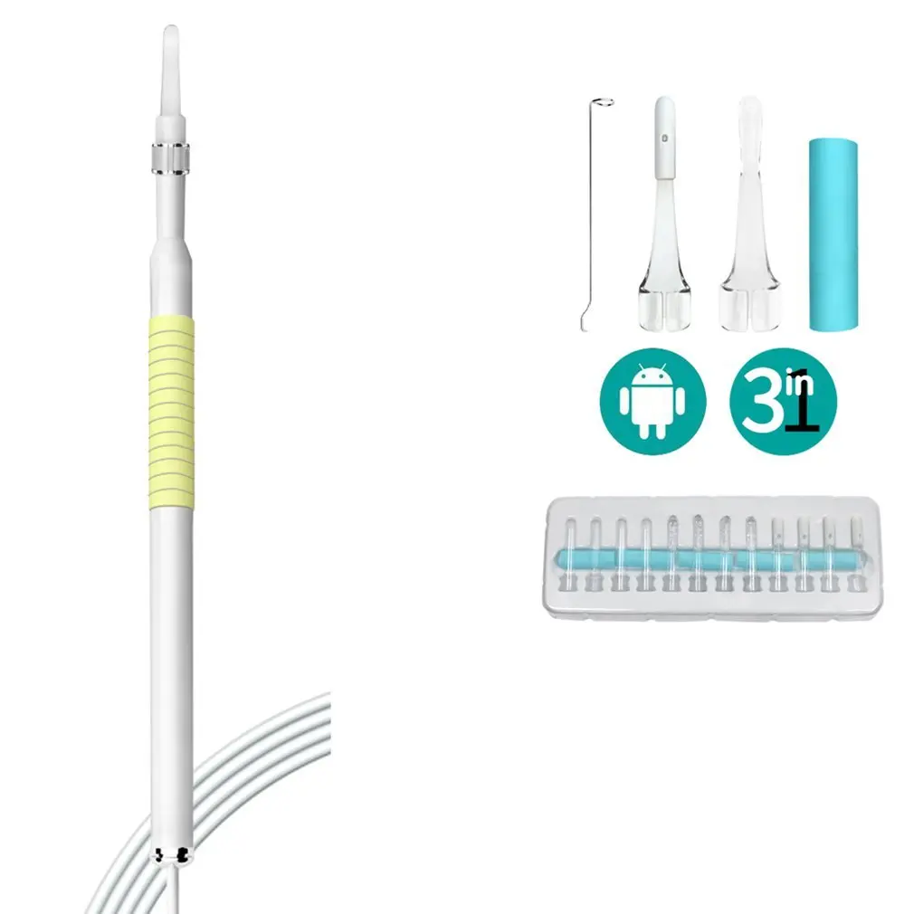 Практичный Визуальный Инструмент для чистки ушных каналов, Ушная палочка для камеры, ушной воск для удаления, Инспекционная камера, эндоскоп